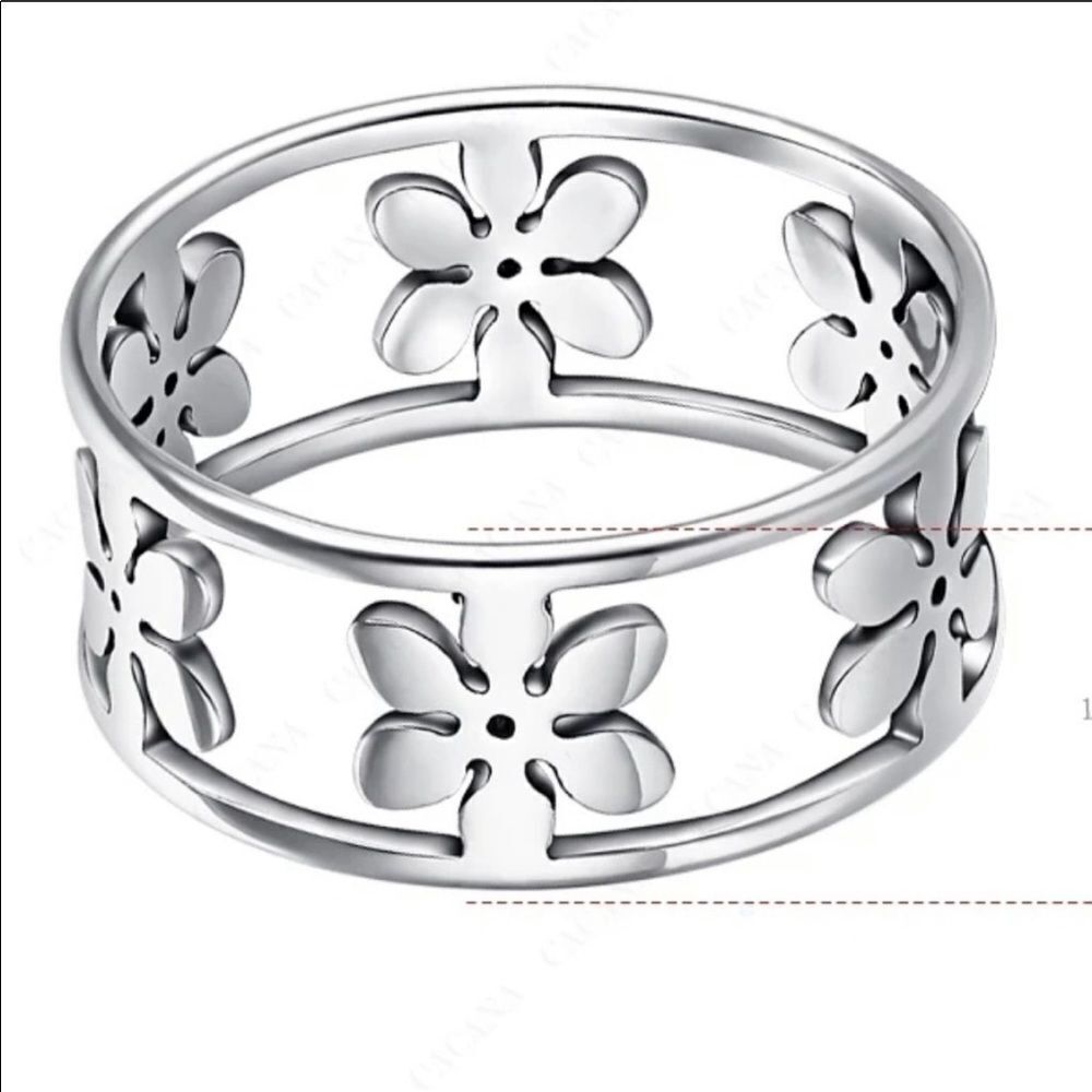 Stainless Steel Flower Ring - Picture 3 of 3
